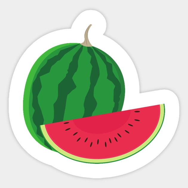 Watermelon Tropical Fruit Sticker by RainasArt